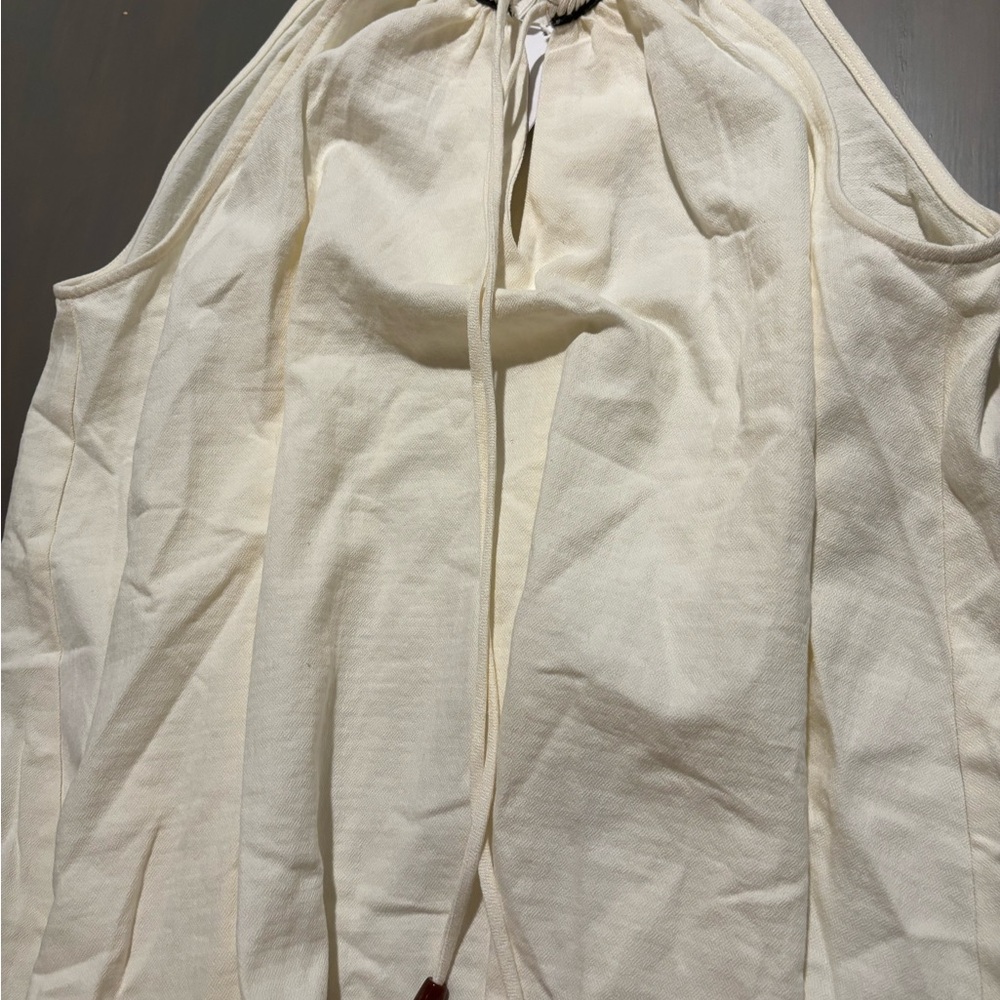 Elegant Cream Women's light denim tank blouse Medium - Picture 3 of 7